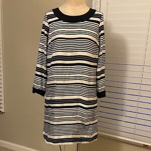 JCREW Navy and White Dress